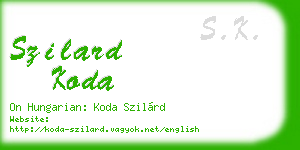 szilard koda business card